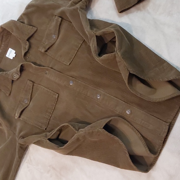 Kensie Jeans Green Button Down Corduroy Over Shirt Jacket Mens Size L - Picture 9 of 13